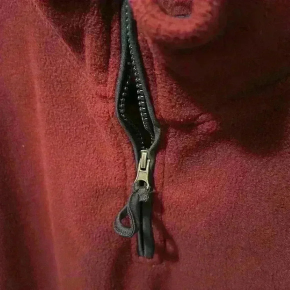 NWT Surf & Swim Co Burgundy & Navy Quarter Zip Polar Fleece w/ Pockets Mens XXL - Picture 4 of 12